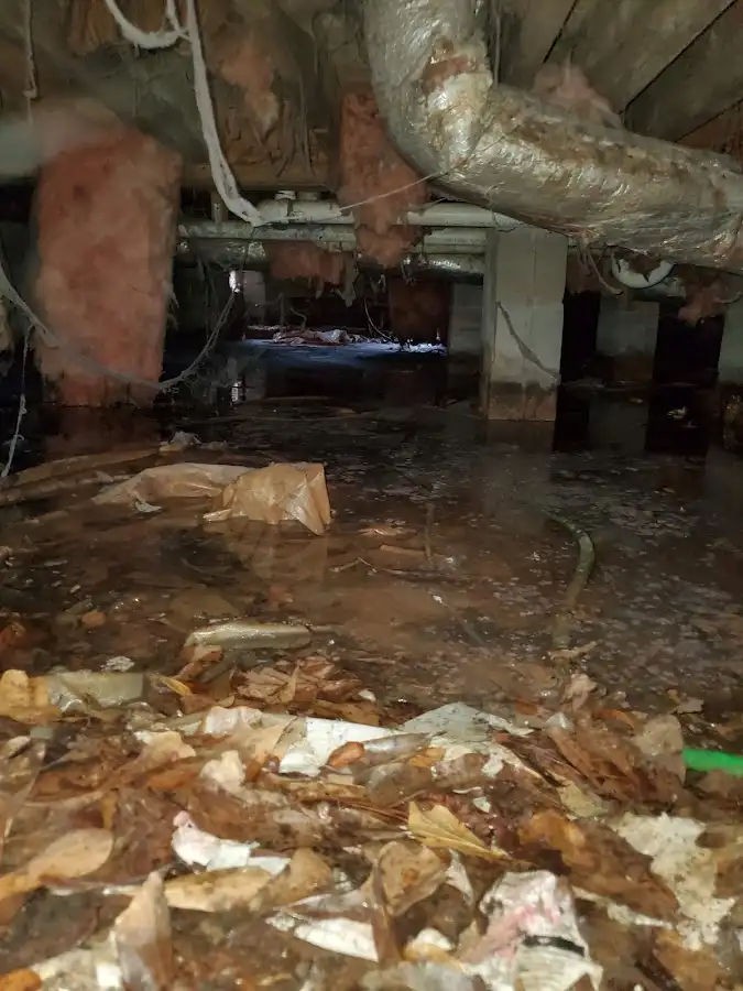 Crawl space flood assessment for Commercial Water Damage Restoration in Wilkinsburg